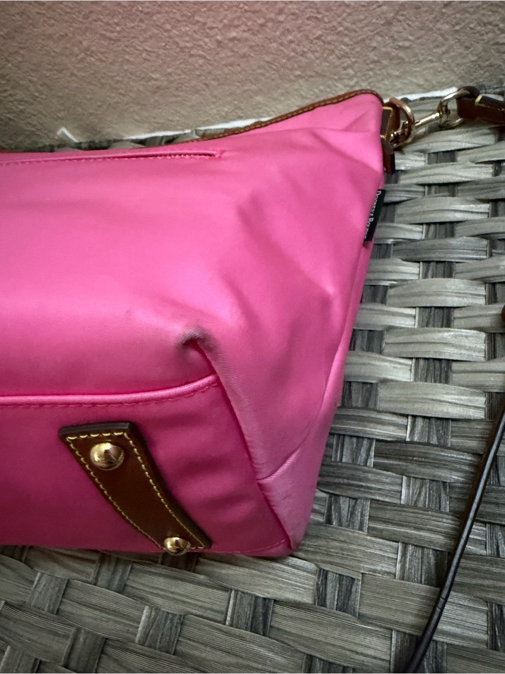 Dooney & Bourke Pink Nylon Crossbody Bucket Bag - Picture 9 of 16